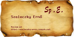 Szeleczky Ernő névjegykártya