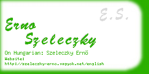 erno szeleczky business card